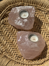 【MOMOMOON】Madagascar Rose quartz candle holder/1.16kg