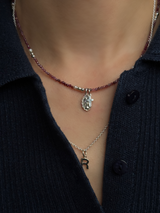 Silver925×天然石|7月誕生石 マダガスカル産ルビー ミニチャーム ネックレス(Reeplushハンドメイド)