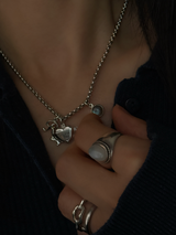 刻印 名入れ ペンダントトップ hand craft Heart Ribbon|シルバー925 | 日本製|
