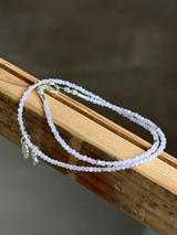 Silver925×天然石|9月誕生石 クンツァイト ミニチャーム ネックレス 41cm(Reeplushハンドメイド)