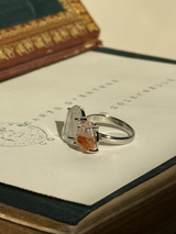 【MOMOMOON】ルチルクォーツ ラフカットリング:フリーサイズ約9〜13号程度 | 天然石・鉱石・パワーストーン