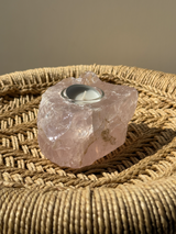 【MOMOMOON】Madagascar Rose quartz candle holder/1.23kg