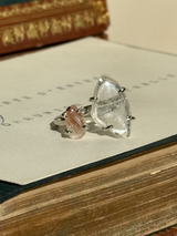 【MOMOMOON】ルチルクォーツ ラフカットリング:フリーサイズ約12〜15号程度 | 天然石・鉱石・パワーストーン