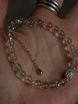 【再入荷】Silver925×天然石|ロッククリスタル・マリア様ブレスレット(Reeplushハンドメイド)