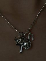 両面刻印【お好きな刻印お入れします】Original Message series - イニシャル Mini Oval pendant -