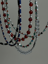 Stone beads necklace -blue-