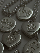 足型・手形 刻印 | Mini Heart Locket pendant top【在庫限り】