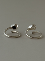 Spiral Stone Ring/Onyx,RainbowMoonStone