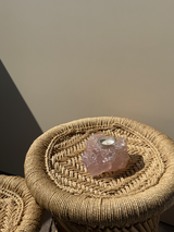 【MOMOMOON】Madagascar Rose quartz candle holder/1.10kg