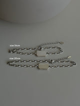 刻印 名入れ Plate Bracelet 16cm・20cm |シルバー925 |