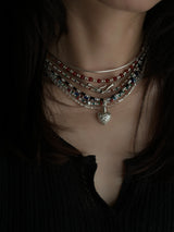 Stone beads necklace -blue-