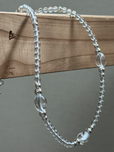 Silver925×天然石|ロッククリスタルネックレス 40cmまたは40cm+アジャスター4.5cm(Reeplushハンドメイド)