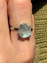 【MOMOMOON】アクアマリン ラフカットリング:14号 | 天然石・鉱石・パワーストーン