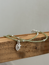 Silver925×天然石|8月誕生石 ペリドット ミニチャーム ネックレス(Reeplushハンドメイド)