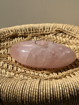 【MOMOMOON】Madagascar Rose quartz Oval candle holder/1.19kg