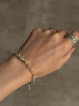 (再入荷)Silver925×天然石|ルチルクォーツとマリア様のブレスレット(Reeplushハンドメイド)