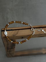 Silver925×天然石|シトリン +マリア様ブレスレット(Reeplushハンドメイド)