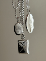 両面刻印【お好きな刻印お入れします】Original Message series - long vertically Oval Locket pendant -