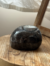 【MOMOMOON】Madagascar smoky quartz candle holder/0.91kg