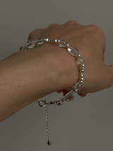 Silver925×天然石|ロッククリスタル ブレスレット(Reeplushハンドメイド)