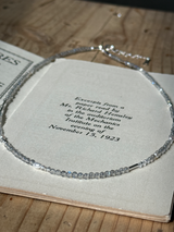 Silver925×天然石|レインボームーンストーンとポイントパールネックレス 40.5cm〜45cm(Reeplushハンドメイド)