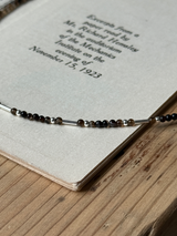 Silver925×天然石|ストライプオニキスネックレス 38.5cm〜43cm(Reeplushハンドメイド)