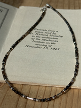 Silver925×天然石|ストライプオニキスネックレス 38.5cm〜43cm(Reeplushハンドメイド)