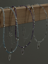 Silver925×天然石|2月誕生石 アメジスト ミニチャーム ネックレス 41cm(Reeplushハンドメイド)