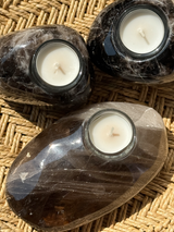 【MOMOMOON】Madagascar smoky quartz candle holder/1.05kg