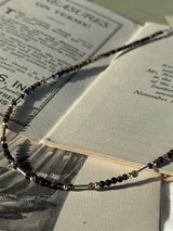 Silver925×天然石|ストライプオニキスネックレス 38.5cm〜43cm(Reeplushハンドメイド)