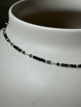 Silver925×天然石|ストライプオニキスネックレス 38.5cm〜43cm(Reeplushハンドメイド)