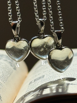 【MOMOMOON】【希少】リビアングラス ハートネックレス(45cm)|B|エジプト産 天然インパクトガラス ハート型ペンダント