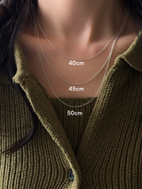 【AZ1.0 】 華奢 小豆チェーン 1mm幅 | 40cm,45cm,50cm【刻印アイテムセット割対象】