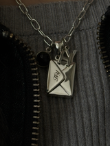 両面刻印【お好きな刻印お入れします】Original Message series - 22.5×13.5mm Letter Envelopes pendant top -