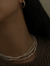 Silver925×天然石|アシンメトリーバロックパールチョーカー ネックレス37.5cm〜42cm(Reeplushハンドメイド)