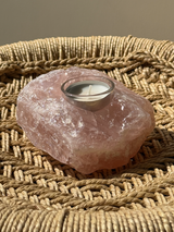 【MOMOMOON】Madagascar Rose quartz candle holder/0.95kg