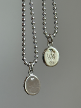 両面刻印【お好きな刻印お入れします】Original Message series - イニシャル Mini Oval pendant -