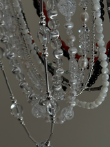 Crystal×silver Ball beads necklace