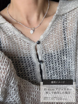 Silver925×天然石|6月誕生石 ムーンストーン ミニチャーム ネックレス 41cmまたは40cm+アジャスター5cm(Reeplushハンドメイド)