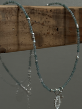 Silver925×天然石|5月誕生石 ジェイダイト ミニチャーム ネックレス(Reeplushハンドメイド)