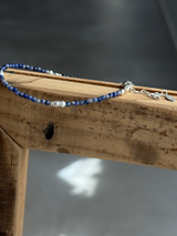 Silver925×天然石|ソーダライト×パール ブレスレット(Reeplushハンドメイド)