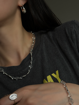 Silver925×天然石|ロッククリスタル ネックレス(Reeplushハンドメイド)