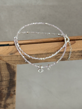 Silver925×天然石|9月誕生石 クンツァイト ミニチャーム ネックレス(Reeplushハンドメイド)