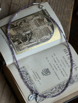 Silver925×天然石|2月誕生石 アメジスト ミニチャーム ネックレス 41cm(Reeplushハンドメイド)