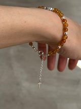 Silver925×天然石|シトリン +マリア様ブレスレット(Reeplushハンドメイド)