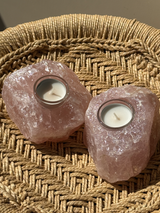 【MOMOMOON】Madagascar Rose quartz candle holder/0.95kg