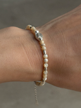 Silver925×天然石|マザーオブパールとマリア様のブレスレット(Reeplushハンドメイド)