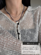 Silver925×天然石|12月誕生石 ラピスラズリ ミニチャーム ネックレス41cmまたは40cm+アジャスター5cm(Reeplushハンドメイド)