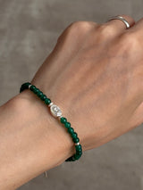 Silver925×天然石|グリーンオニキス・マリア様ブレスレット(Reeplushハンドメイド)