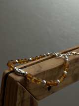 Silver925×天然石|シトリン +マリア様ブレスレット(Reeplushハンドメイド)